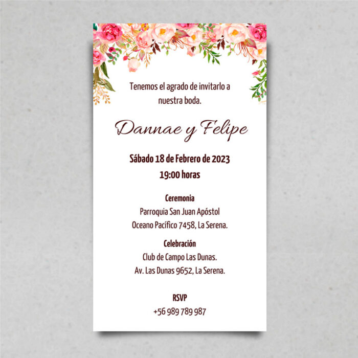 Dannae | Invitación de bodas para editar online