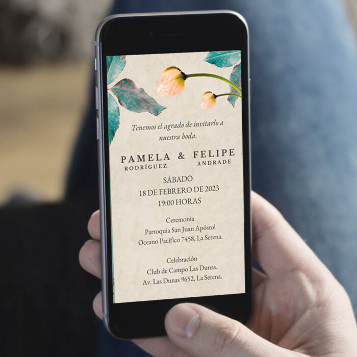Pammela | Invitación de bodas para editar online