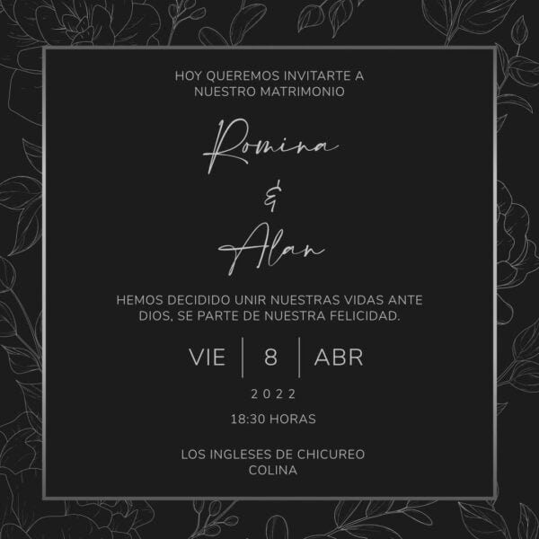 Modelo Romina | Invitaciones Digitales de Boda para Whatsapp