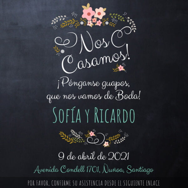 Modelo Sofía | Invitación digital de bodas para Whatsapp