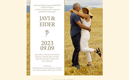 Web de Bodas Modelo Eider